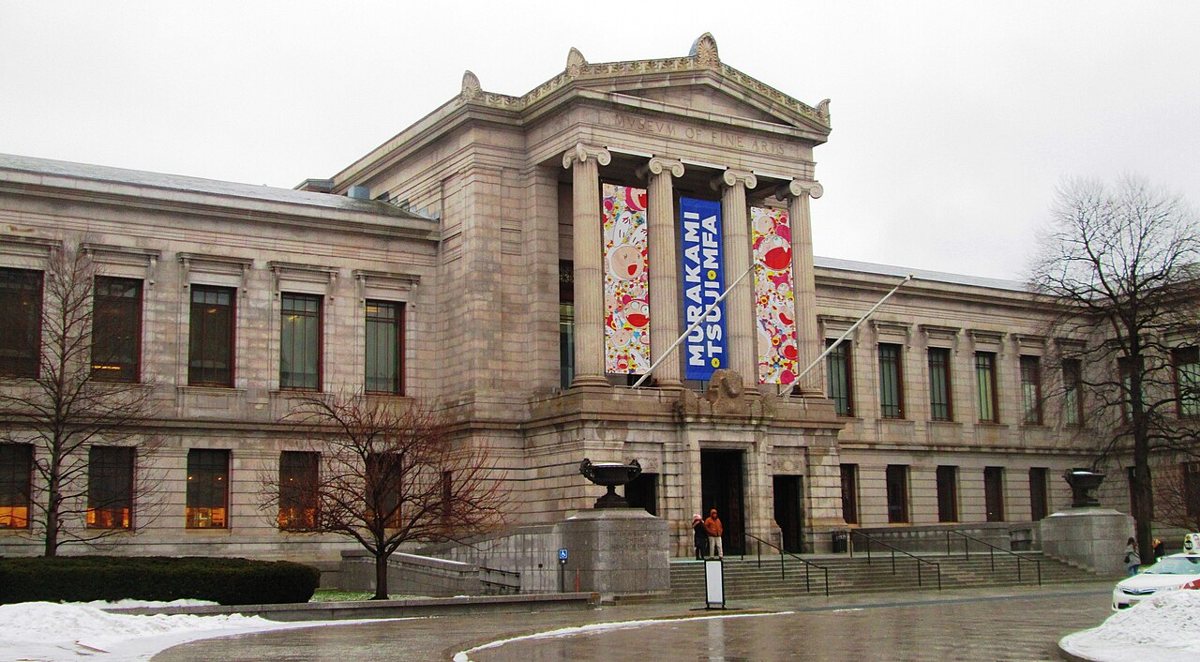 The Huntington Avenue facade of the Museum of Fine Arts Boston