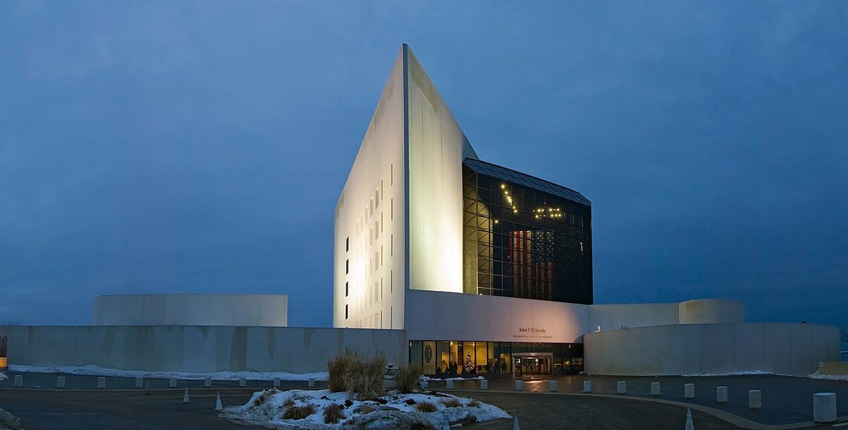 Exterior of the John F. Kennedy Presidential Library and Museum on Dorchester Bay