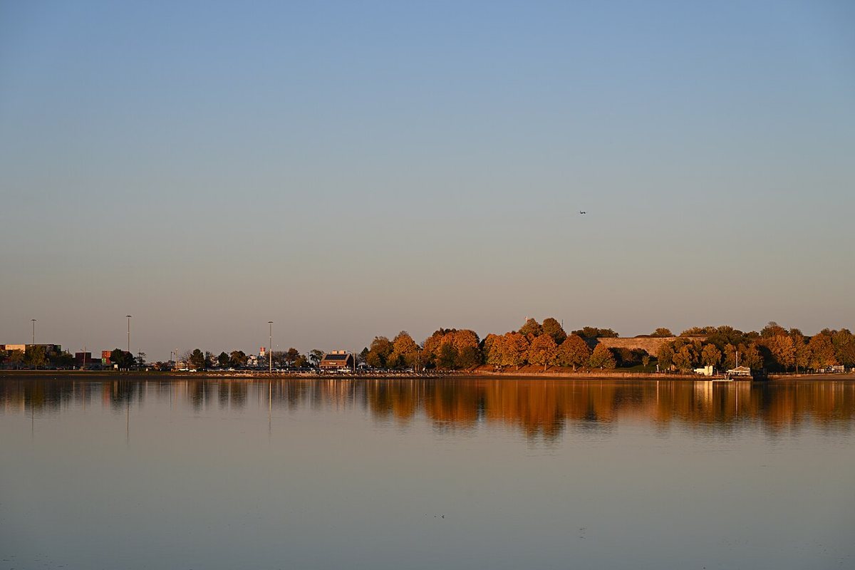 the walking path around Castle Island in South Boston in spring